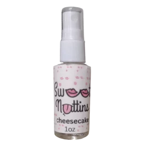 Cheesecake flavored intimacy spray bottle from Sweet Nuttins with rich, dessert-inspired styling