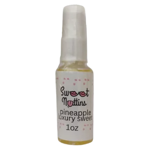 Luxury Line - Pineapple flavored intimacy spray bottle from Sweet Nuttins on a transparent background