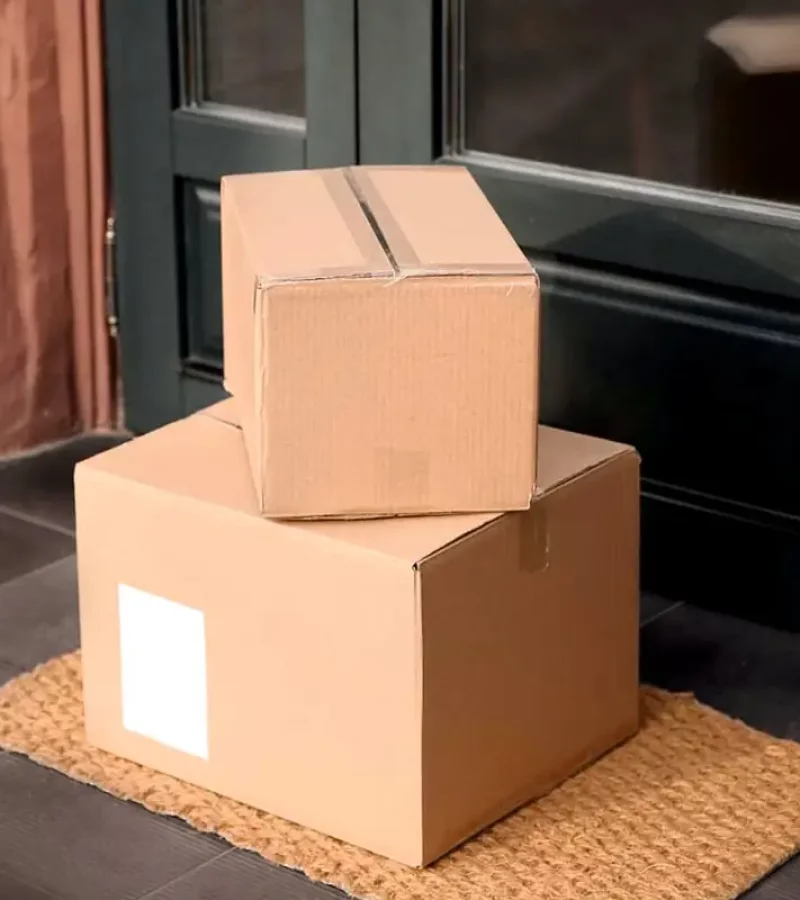 discreet unmarked packaging on a doorstep